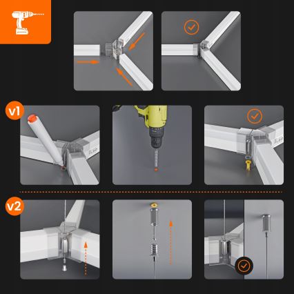 LED-kattovalaisin HEXAGON LED/696W/85-265V 4000K 484x243 cm CRI 90 IP54 valkoinen