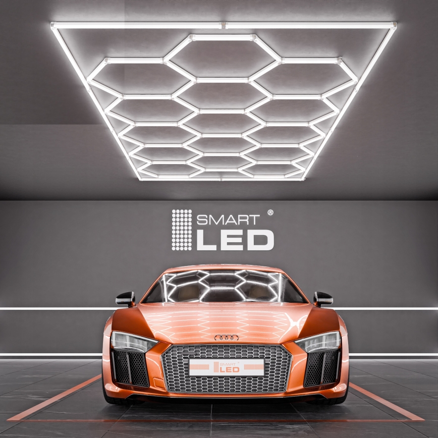 LED-kattovalaisin HEXAGON LED/696W/85-265V 6500K 484x243 cm CRI 90 IP44 valkoinen