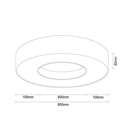 LED-kattovalaisin LED/80W/230V 3000/4000/6500K halkaisija 80 cm valkoinen