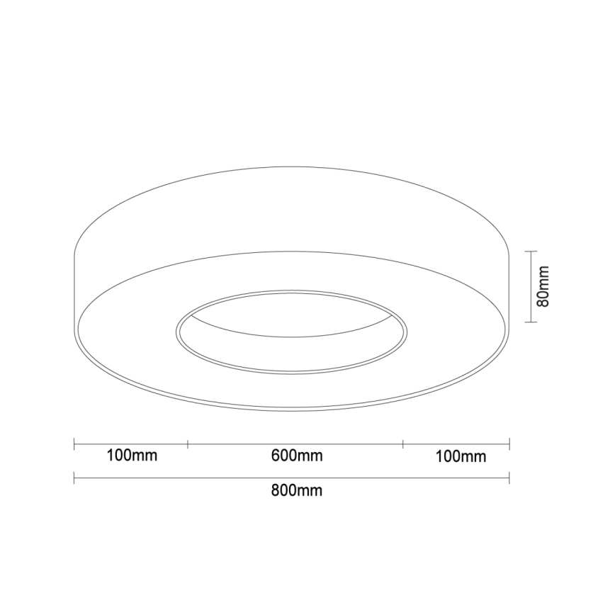 LED-kattovalaisin LED/80W/230V 3000/4000/6500K halkaisija 80 cm valkoinen