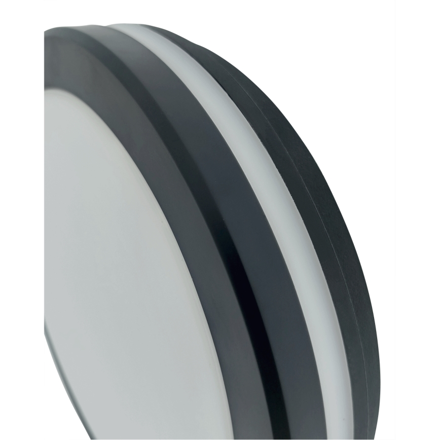 LED-kattovalaisin kylpyhuoneeseen liiketunnistimella LED/20W/230V 3000/4000/6500K Ø 23 cm IP54 antrasiitti