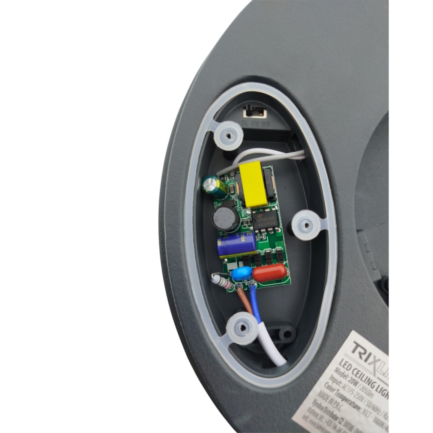 LED-kattovalaisin kylpyhuoneeseen liiketunnistimella LED/20W/230V 3000/4000/6500K Ø 23 cm IP54 antrasiitti