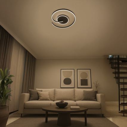 LED-kattovalaisin LORENZO LED/22W/230V, halkaisija 50 cm, musta