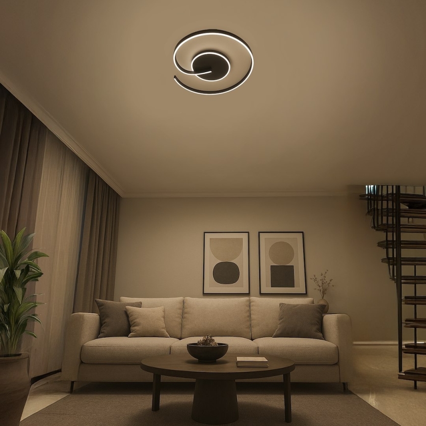 LED-kattovalaisin LORENZO LED/22W/230V, halkaisija 50 cm, musta