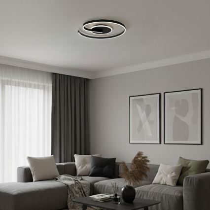 LED-kattovalaisin LORENZO LED/22W/230V, halkaisija 50 cm, musta