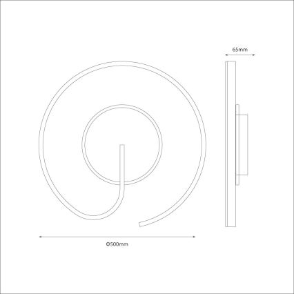 LED-kattovalaisin LORENZO LED/22W/230V, halkaisija 50 cm, musta