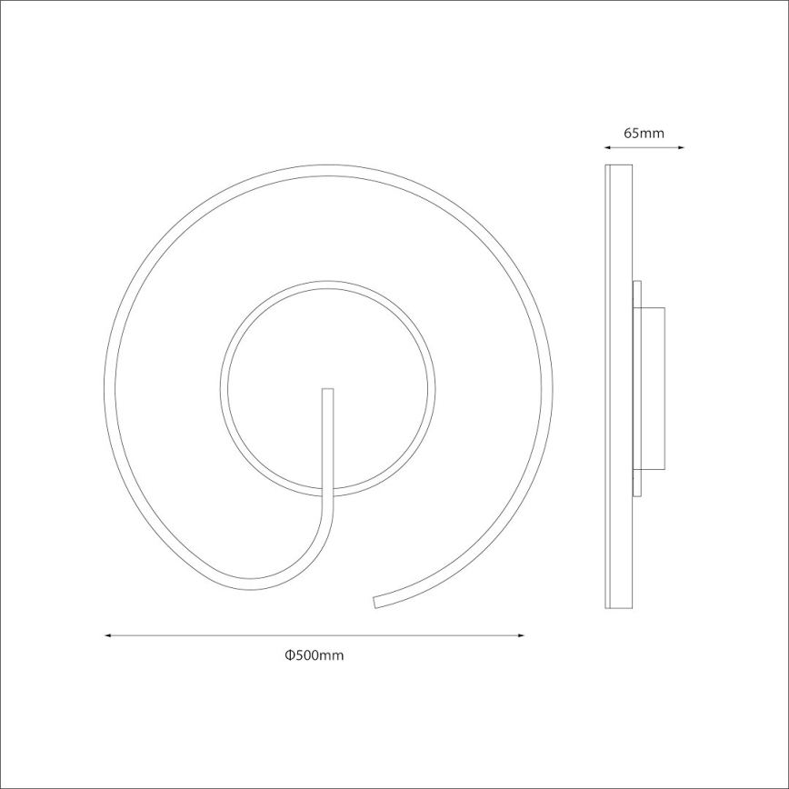 LED-kattovalaisin LORENZO LED/22W/230V, halkaisija 50 cm, musta