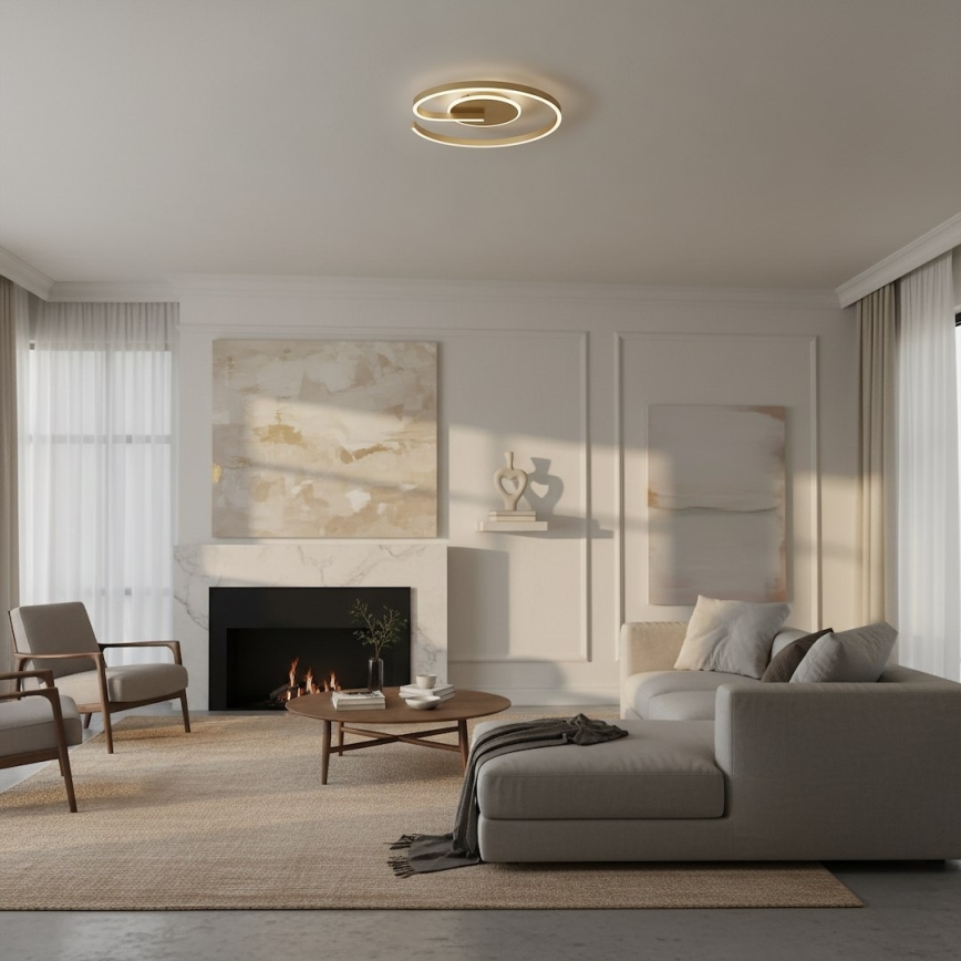 LED-kattovalaisin LORENZO LED/22W/230V Ø 50 cm, kulta