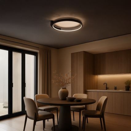 LED-kattovalaisin LUNA LED/18W/230V Ø 42,5 cm musta