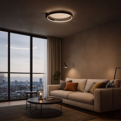 LED-kattovalaisin LUNA LED/18W/230V Ø 42,5 cm musta