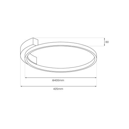 LED-kattovalaisin LUNA LED/18W/230V Ø 42,5 cm musta