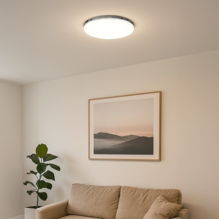 LED-kattovalaisin MAYA, 36 W / 230 V, Ø 50 cm, kiiltävä kromi