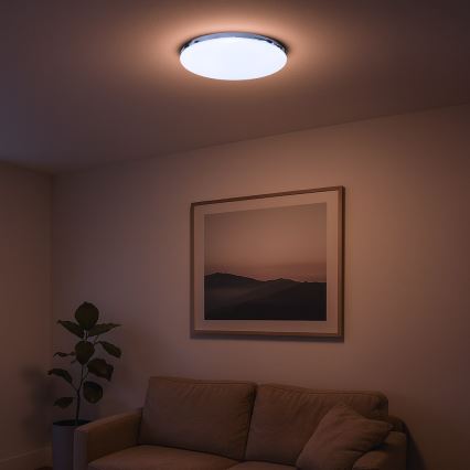 LED-kattovalaisin MAYA, 36 W / 230 V, Ø 50 cm, kiiltävä kromi