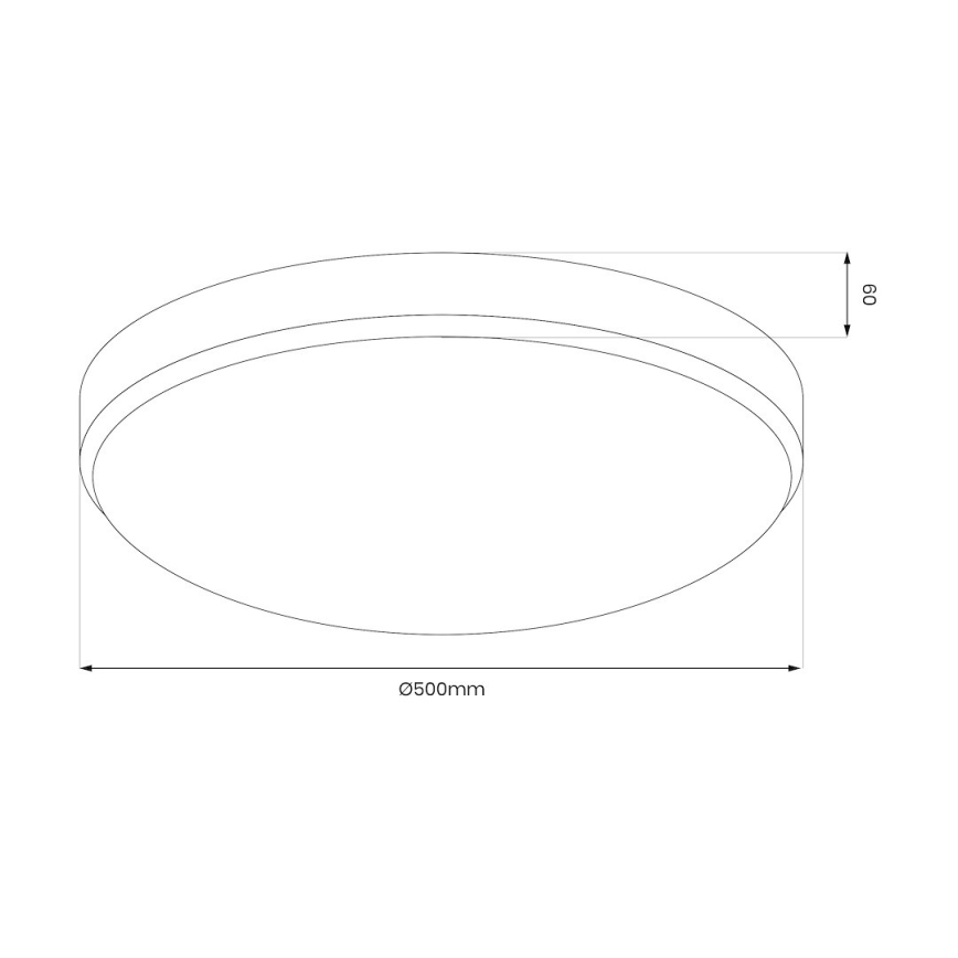 LED-kattovalaisin MAYA, 36 W / 230 V, Ø 50 cm, kiiltävä kromi