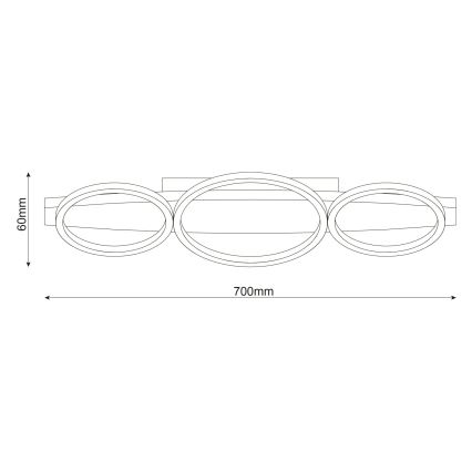 LED-kattovalaisin MELISA LED/28W/230V 26,5x70 cm mänty