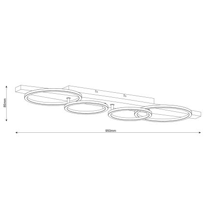 LED-kattovalaisin MELISA LED/35W/230V 26,5x95 cm mänty