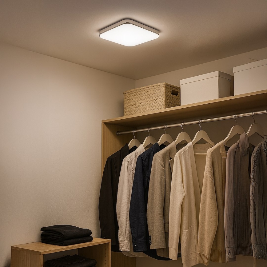 LED-kattovalaisin NEMO LED/11W/230V 26x26 cm kiiltävä kromi