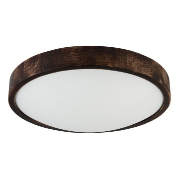 LED-kattovalaisin OAK SMOKY SLIM, 36 W, 230 V, 4000 K, Ø 37 cm, tammi/tummanruskea