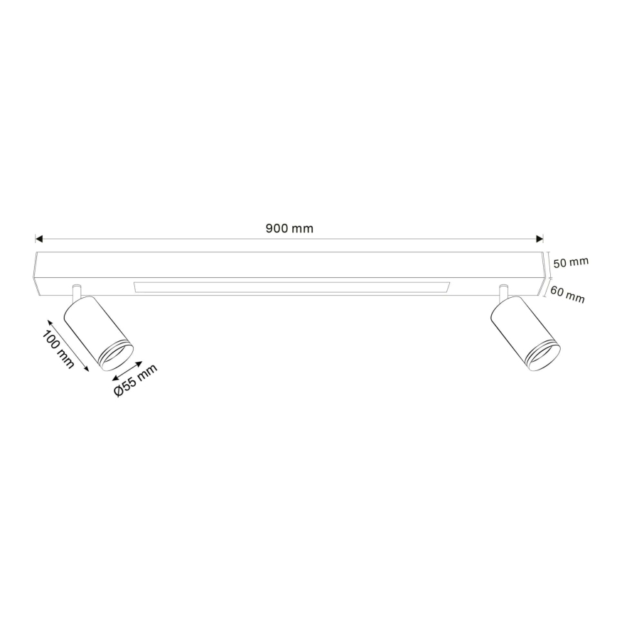 LED-kattovalaisin PARIISI LED/24W/230V + 2xGU10/10W musta