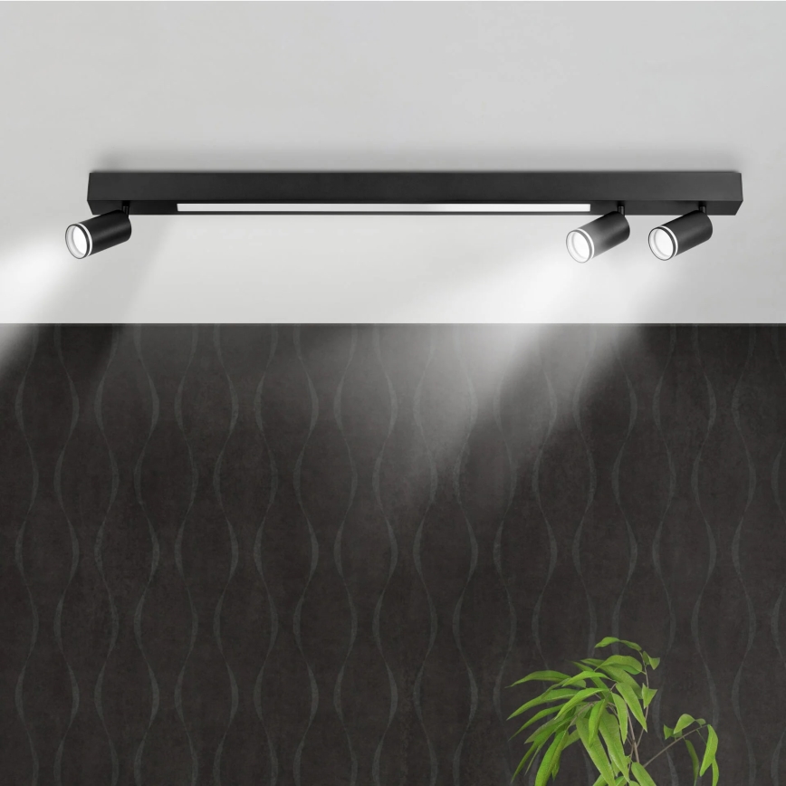 LED-kattovalaisin PARIISI LED/24W/230V + 3xGU10/10W musta