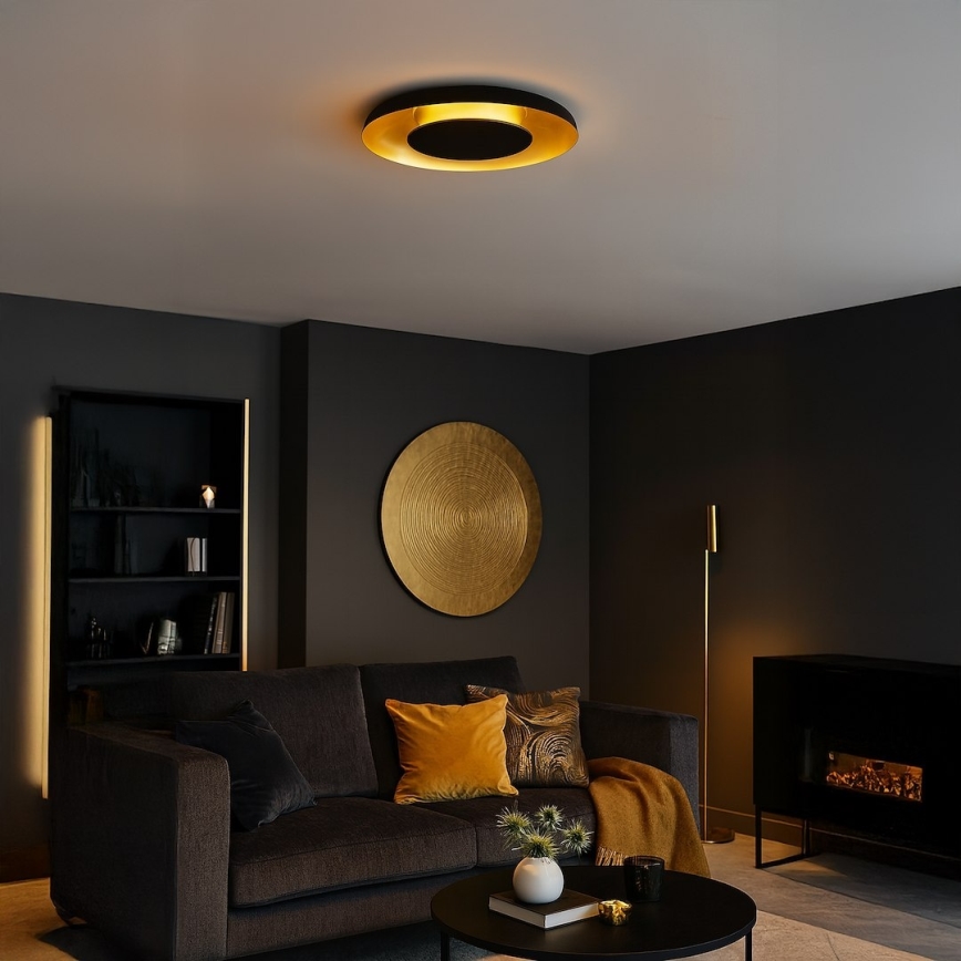 LED-kattovalaisin PIATTINO LED/30W/230V 3000/4000/6000K halkaisija 40 cm musta/kultainen