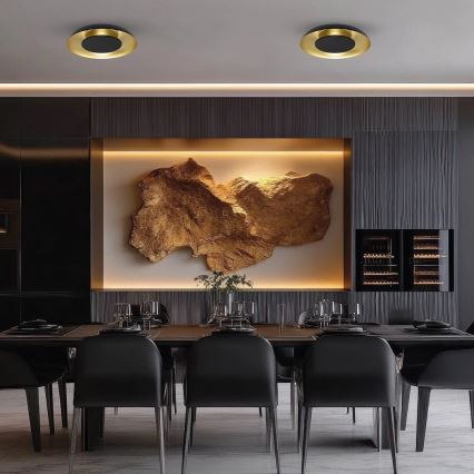 LED-kattovalaisin PIATTINO LED/30W/230V 3000/4000/6000K halkaisija 40 cm musta/kultainen