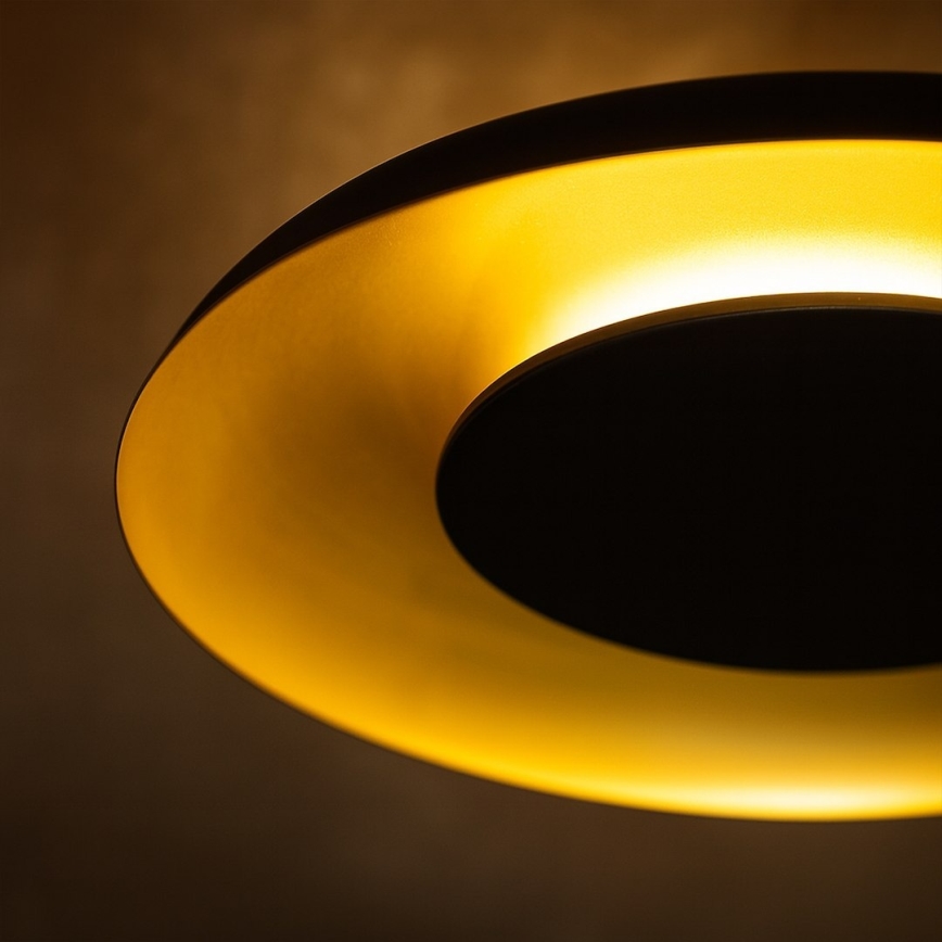 LED-kattovalaisin PIATTINO LED/30W/230V 3000/4000/6000K halkaisija 40 cm musta/kultainen