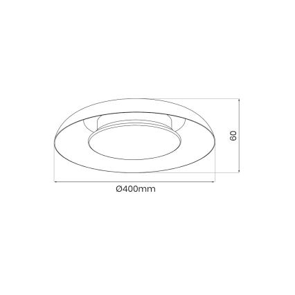 LED-kattovalaisin PIATTINO LED/30W/230V 3000/4000/6000K halkaisija 40 cm musta/kultainen