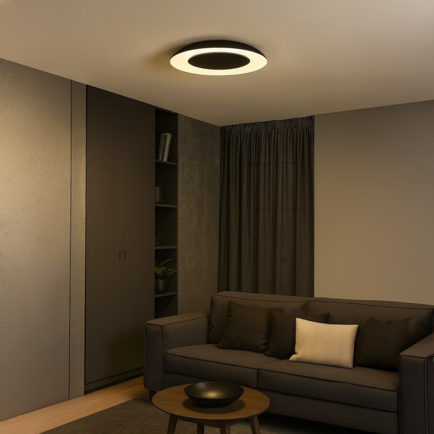 LED-kattovalaisin PIATTINO LED/30W/230V 3000/4000/6000K Ø 40 cm musta