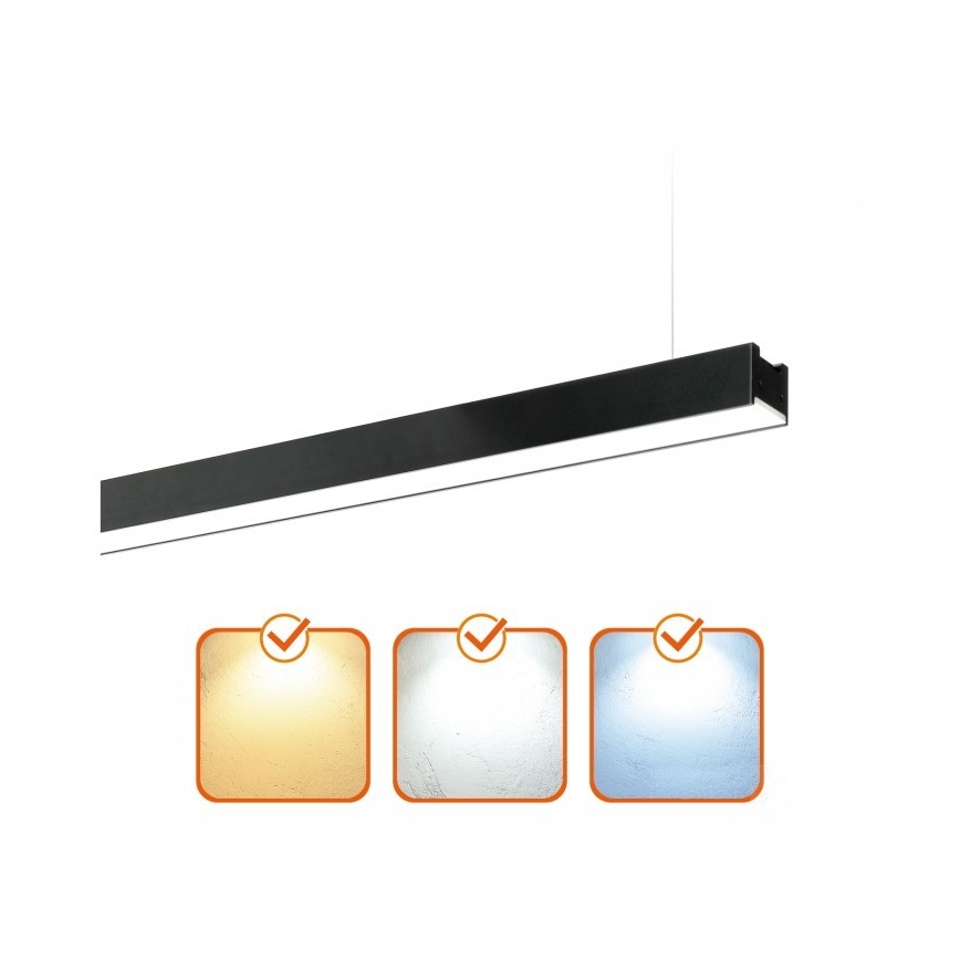 LED-kattovalaisin, pinta-asennettava/riippuvalaisin KOLINE LED/40W/230V 3000/4000/6500K 120 cm musta
