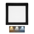 LED Kattovalaisin RAFA LED/18W/230V 3000/4000/6000K 22x22 cm musta