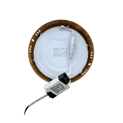 LED-kattovalaisin RING LED/12W/230V 4200K halkaisija 16 cm ruskea