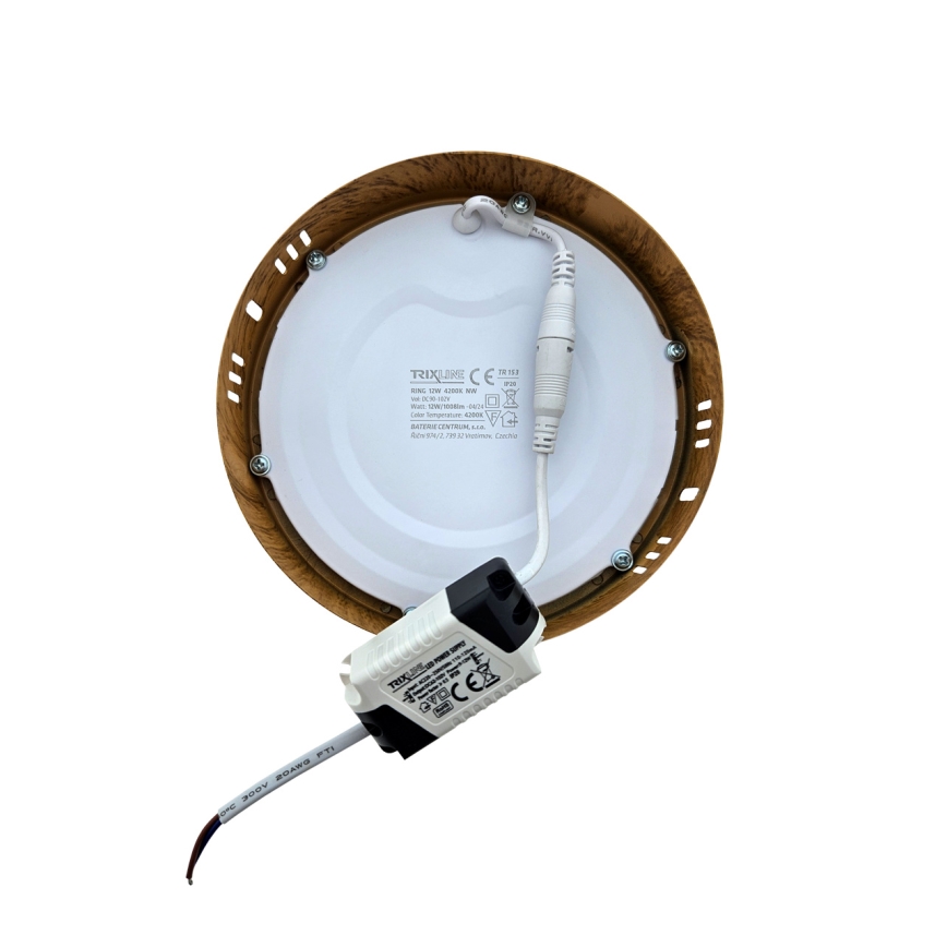 LED-kattovalaisin RING LED/12W/230V 4200K halkaisija 16 cm ruskea