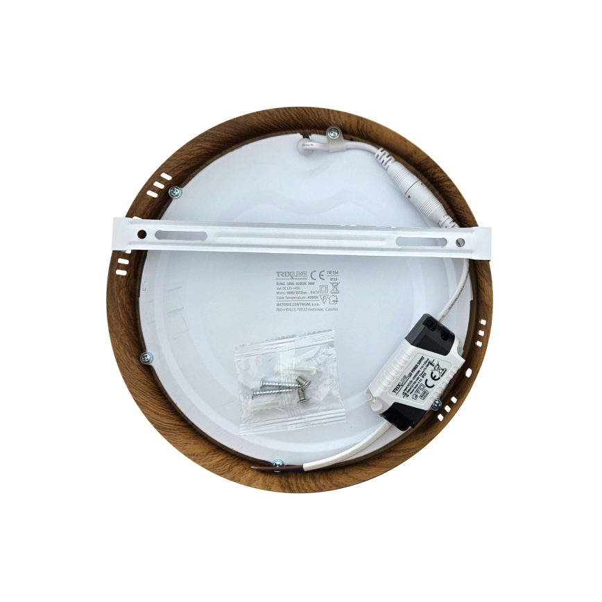 LED-kattovalaisin RING LED/18W/230V 4200K halkaisija 21 cm ruskea