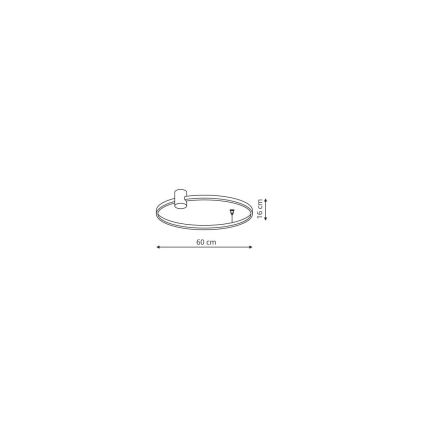 LED-kattovalaisin RING S, 34 W, 230 V, 3000/4000/6000 K, halkaisija 60 cm, musta