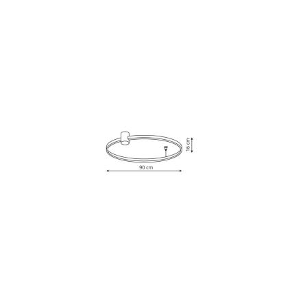 LED-kattovalaisin RING S LED/50W/230V 3000/4000/6000K Ø 90 cm musta