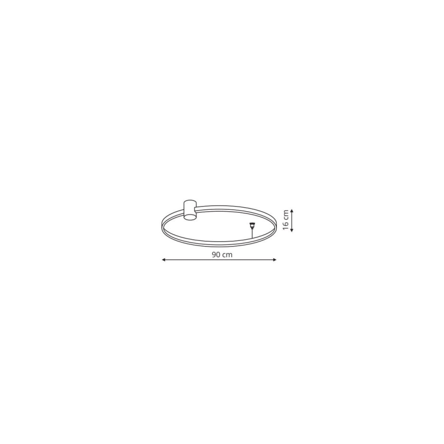 LED-kattovalaisin RING S LED/50W/230V 3000/4000/6000K Ø 90 cm musta