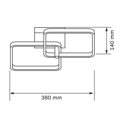 LED-kattovalaisin ROBERT LED/25W/230V 25x38 cm musta