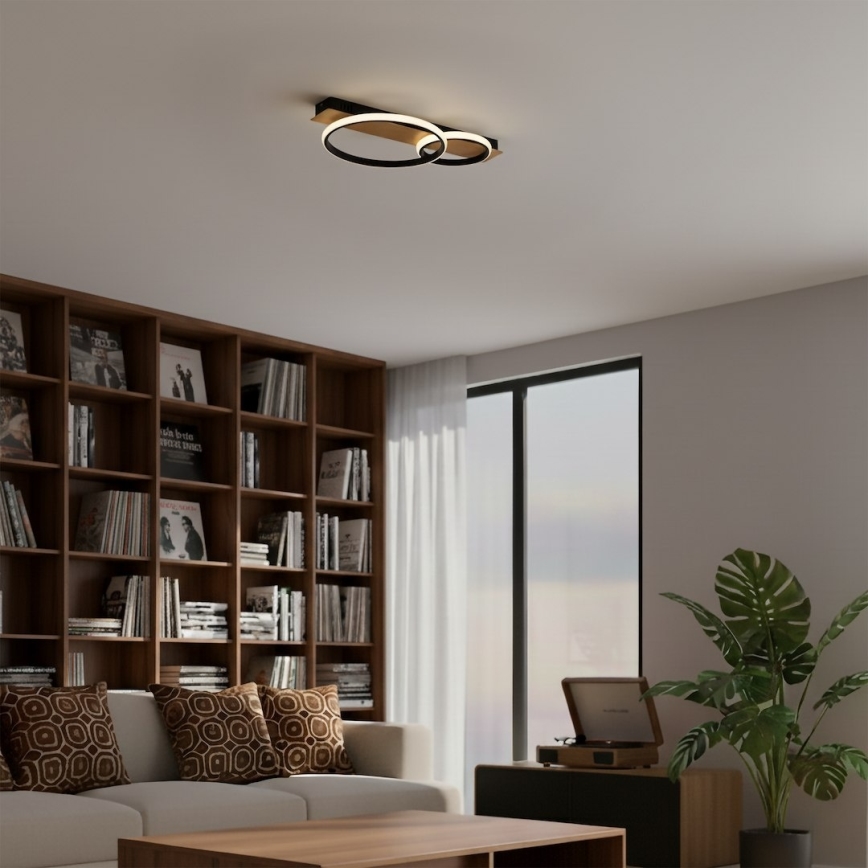 LED-kattovalaisin ROWENA LED/14W/230V musta/ruskea