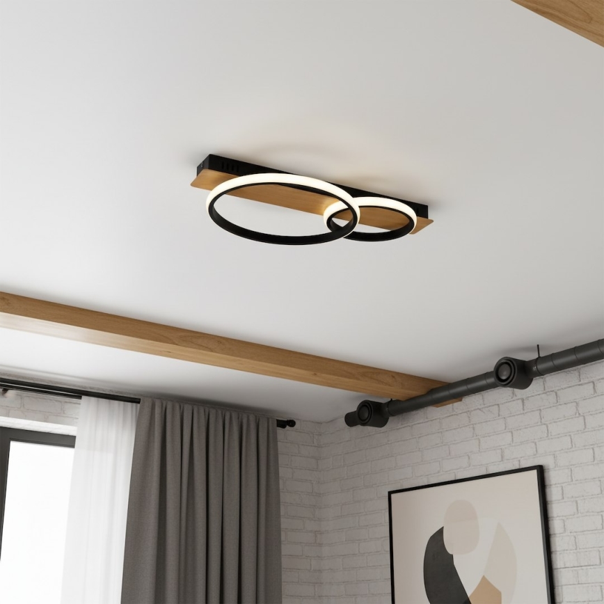 LED-kattovalaisin ROWENA LED/14W/230V musta/ruskea