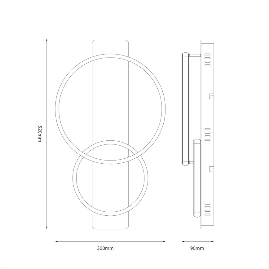LED-kattovalaisin ROWENA LED/14W/230V musta/ruskea