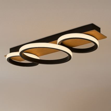 LED-kattovalaisin ROWENA LED/18W/230V musta/ruskea