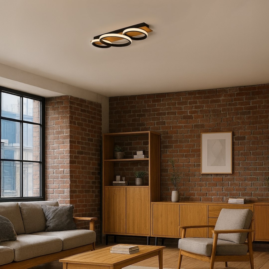 LED-kattovalaisin ROWENA LED/18W/230V musta/ruskea