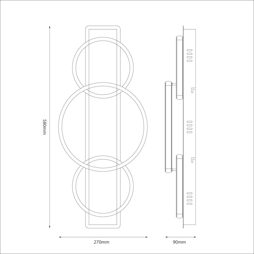 LED-kattovalaisin ROWENA LED/18W/230V musta/ruskea