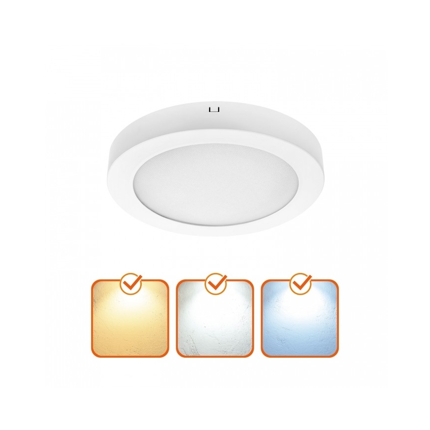 LED-kattovalaisin SIGARO LED/24W/230V 3000/4000/6500K Ø 22 cm valkoinen