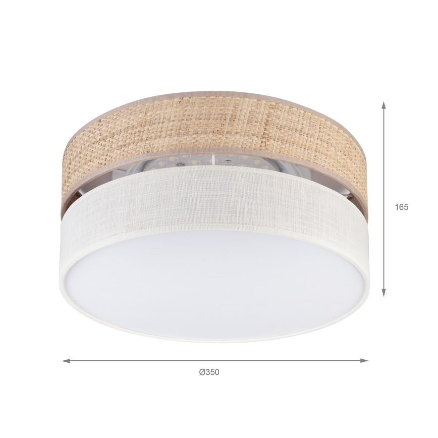 LED-kattovalaisin SIRJA BOHO LED/20W/230V 4000K halkaisija 35 cm beige/kerma