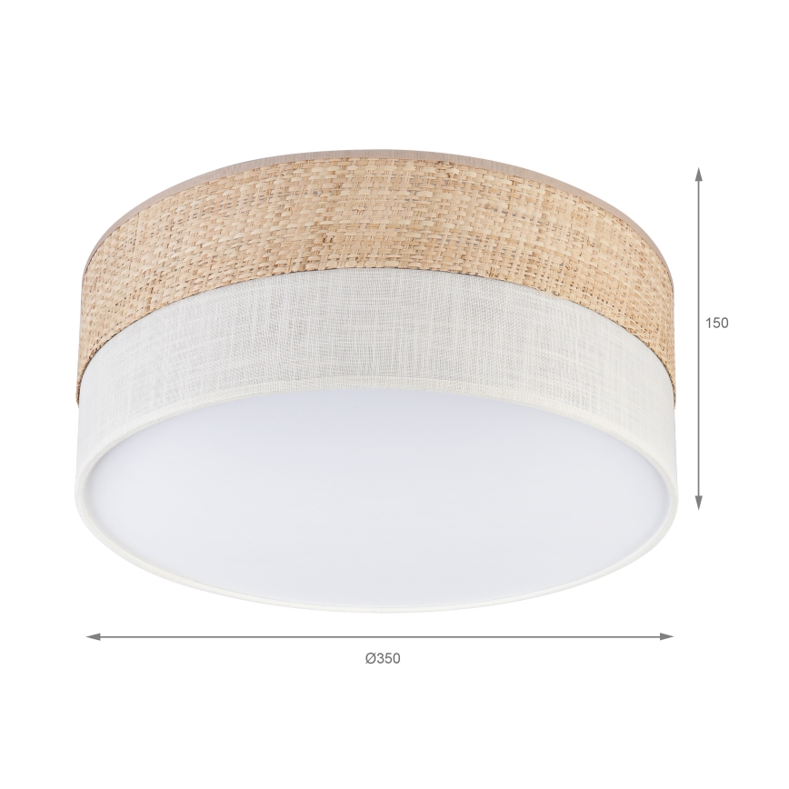LED-kattovalaisin SIRJA BOHO LED/20W/230V 4000K halkaisija 35 cm beige/kermanvärinen