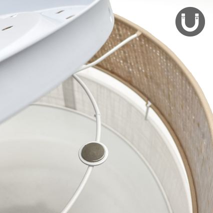 LED-kattovalaisin SIRJA BOHO LED/20W/230V 4000K halkaisija 35 cm beige/valkoinen