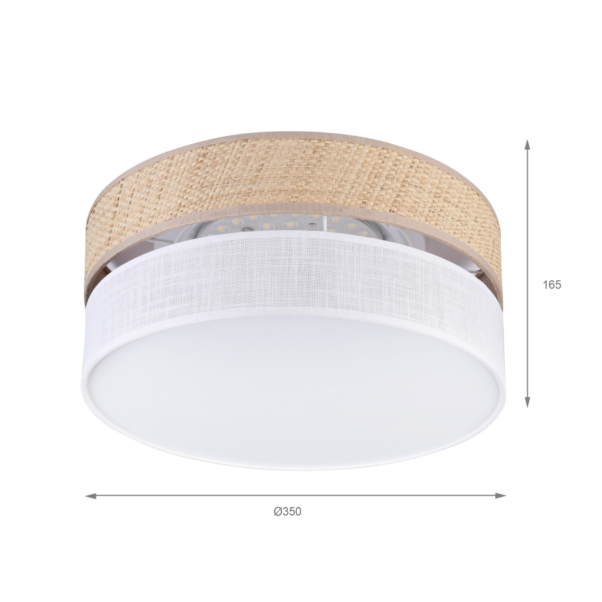 LED-kattovalaisin SIRJA BOHO LED/20W/230V 4000K halkaisija 35 cm beige/valkoinen