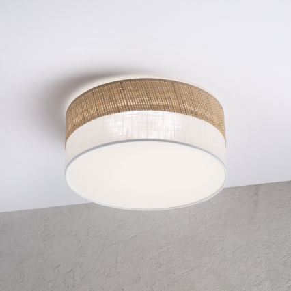 LED-kattovalaisin SIRJA BOHO LED/20W/230V 4000K halkaisija 35 cm beige/valkoinen